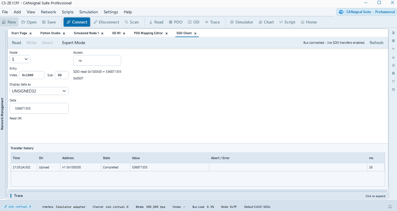 CANsignal Suite SDO Client